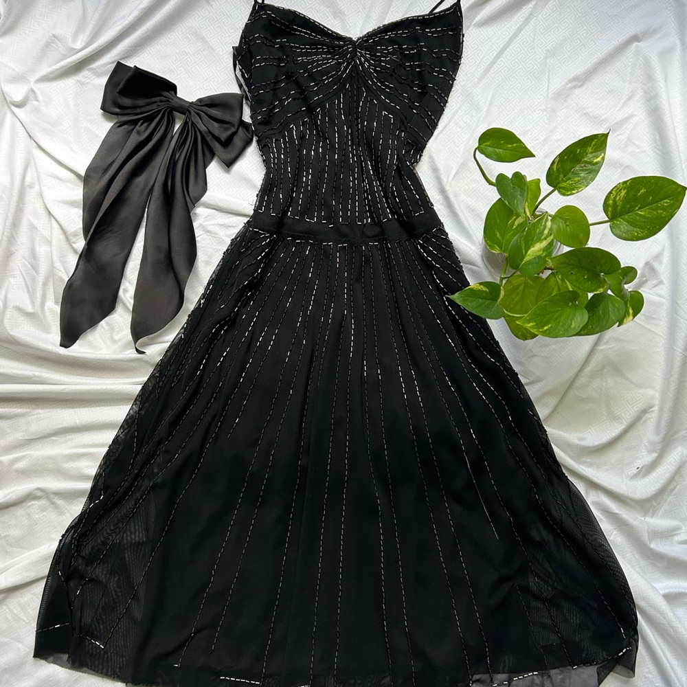 Black vintage sequin dress size 2